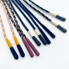 Customized Factory Polyester Hoodie Drawstring Rope Silicone Dipped Ends Cord Sweatpants Shoelaces Coated Technique Various