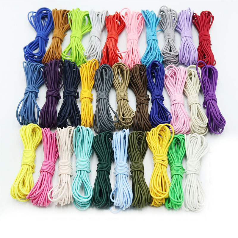 Round Colorful Clothing Rope Round String Rubber Rope High Elastic Cord Elastic Luggage Rope String