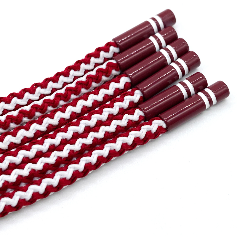 Customize High quality Two Tone Braid Rope Hoodie Draw Cord Round Rope With Metal Tip Drawstring Backpack Cotton Polyester Rope