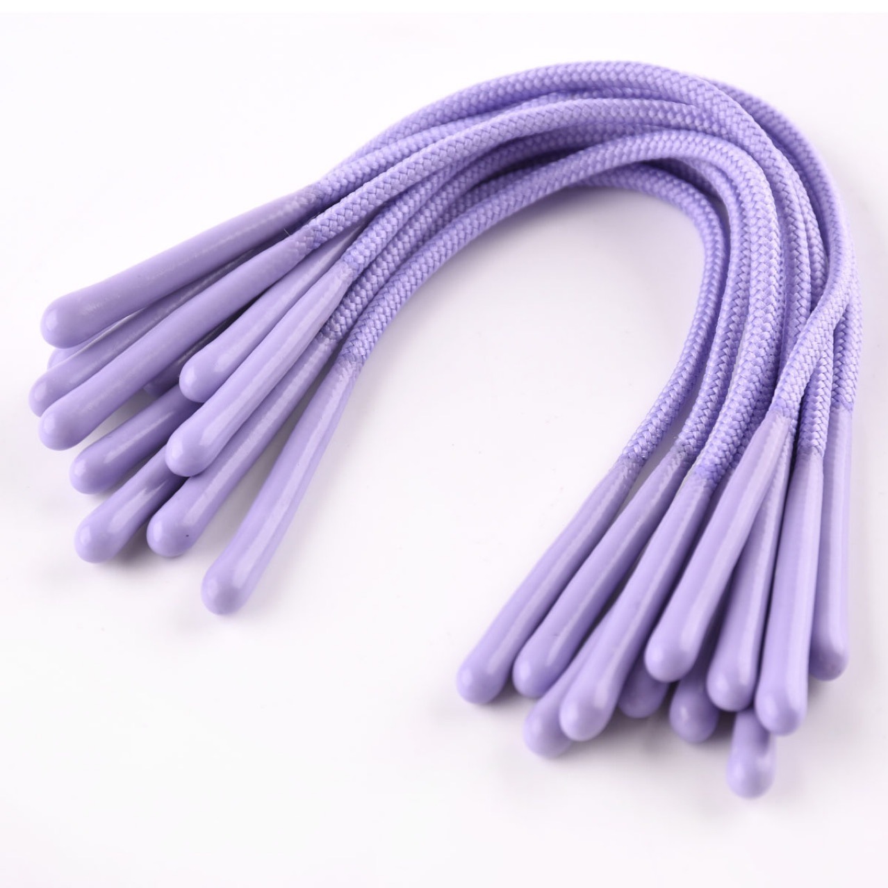 Custom thick drawstring cord silicone dipped tips drawcord fancy spotted zipper head drawstring clothing round rope