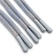 Wholesale hoodie cord with coated silicone dipping drawcord end dot cotton string drawstring for sweatpants