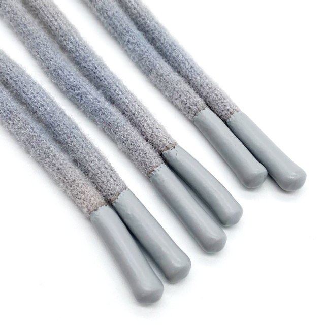 Wholesale hoodie cord with coated silicone dipping drawcord end dot cotton string drawstring for sweatpants