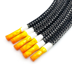 Hot Selling Silicone Dipped Ends Garment Hoodie Rope Decorative Round Polyester Shoelaces Silicone Dipped Tips Drawcord