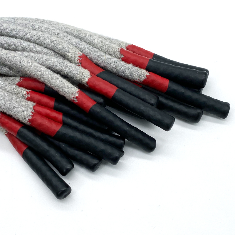 High quality cotton two-tone cord Round cord hoodie string custom drawstring with silicone tips drawcord