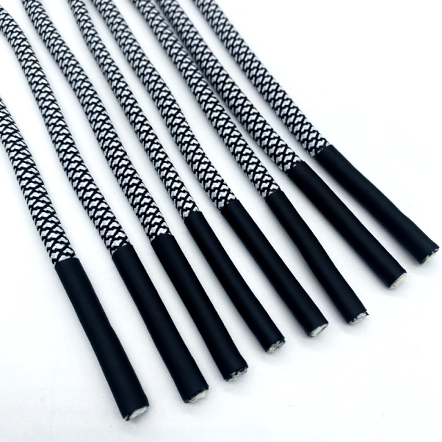 Custom waistband dip rubber cord head hoodie drawstring cord mesh round drawcord spot wholesale shoelace clothing accessories