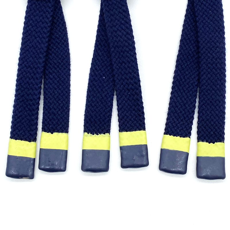factory hot sale flat lace new fancy drawcord with silicone dipped end elastic webbing string cord for pant garment