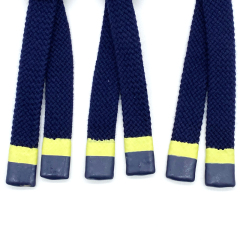 factory hot sale flat lace new fancy drawcord with silicone dipped end elastic webbing string cord for pant garment