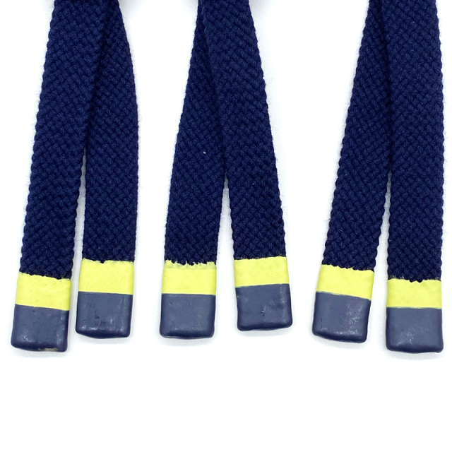factory hot sale flat lace new fancy drawcord with silicone dipped end elastic webbing string cord for pant garment