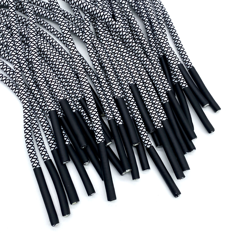 Custom waistband dip rubber cord head hoodie drawstring cord mesh round drawcord spot wholesale shoelace clothing accessories