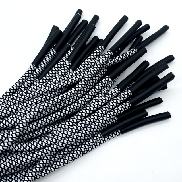 Custom waistband dip rubber cord head hoodie drawstring cord mesh round drawcord spot wholesale shoelace clothing accessories