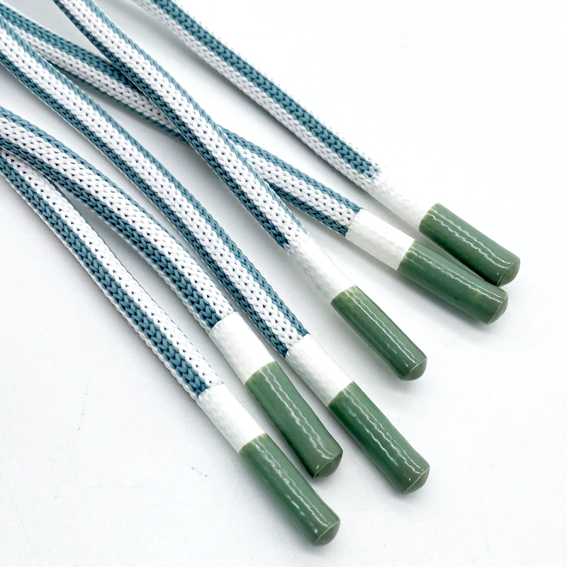 Custom Coated 5mm round Hoodie Drawstring String Polyester & Cotton Rope Laces for Garments Bags & Accessories with Custom Logo