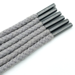Custom macrame cotton cord Round cord autumn and winter hoodie string custom drawstring with metal tip drawcord for pants