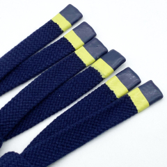 factory hot sale flat lace new fancy drawcord with silicone dipped end elastic webbing string cord for pant garment