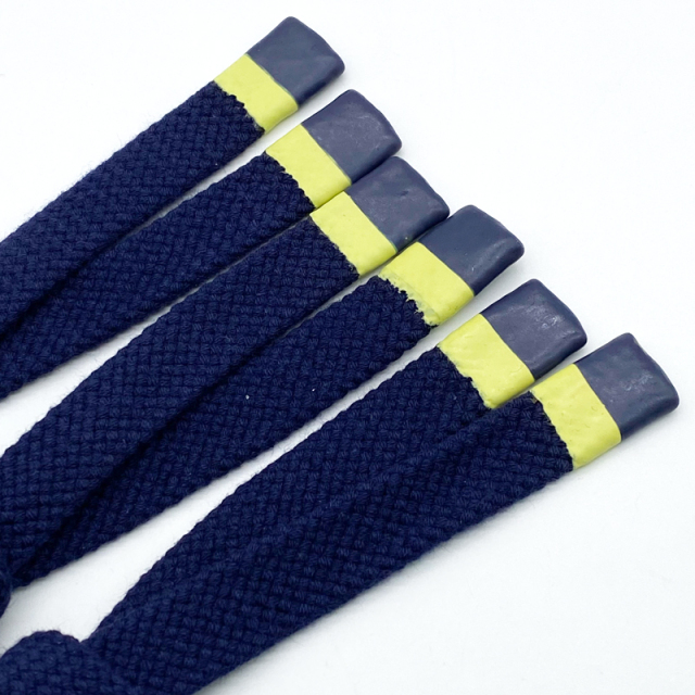 factory hot sale flat lace new fancy drawcord with silicone dipped end elastic webbing string cord for pant garment