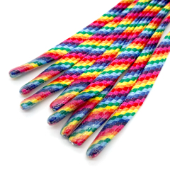 Factory custom Flat Polyester Rainbow Drawstring Cords Solid Hoodies Pants Clear Silicone Tip Coated Waist Sustainable Garments