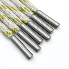 Custom two-color drawstring braided cotton rope clothing accessories Custom logo Metal hoodie rope for pants high quality