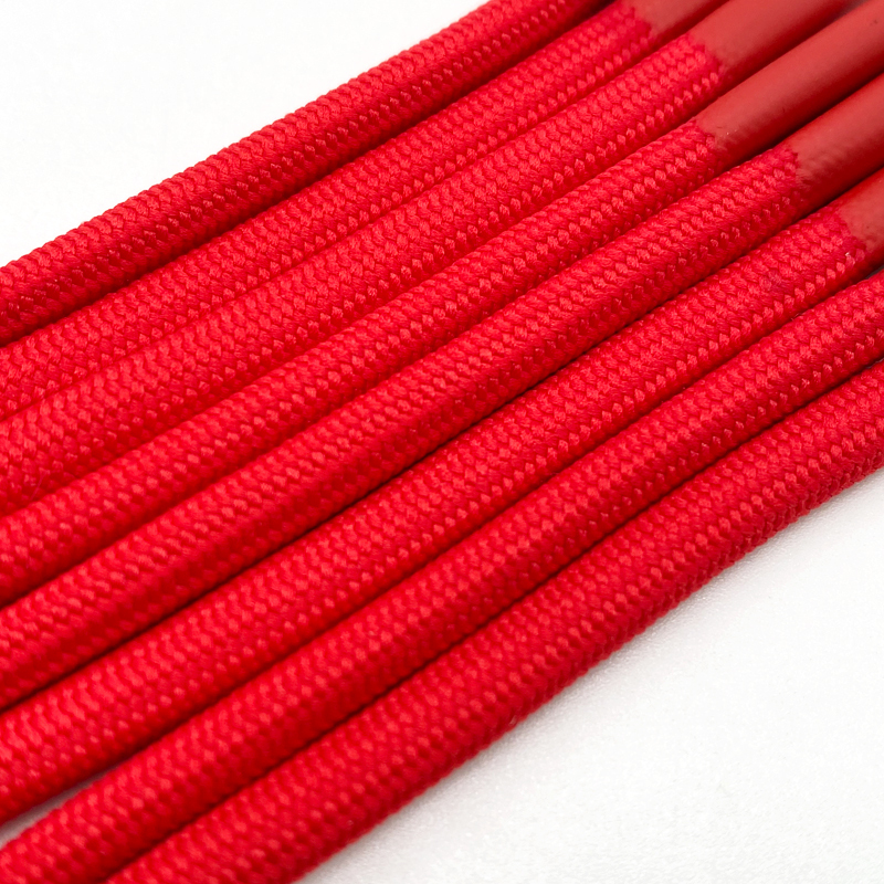 Wholesale Recyclable Fashion Hoodie Sweatpants with Drawstring Cord Flat round Silicone Tip Rope Woven Finish for Shoes Bags