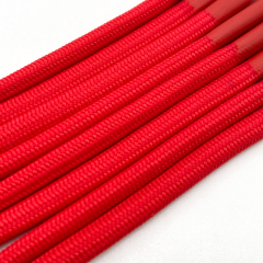Wholesale Recyclable Fashion Hoodie Sweatpants with Drawstring Cord Flat round Silicone Tip Rope Woven Finish for Shoes Bags