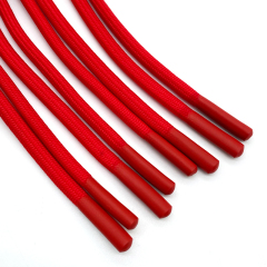 Wholesale Recyclable Fashion Hoodie Sweatpants with Drawstring Cord Flat round Silicone Tip Rope Woven Finish for Shoes Bags
