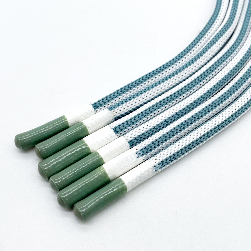 Custom Coated 5mm round Hoodie Drawstring String Polyester & Cotton Rope Laces for Garments Bags & Accessories with Custom Logo