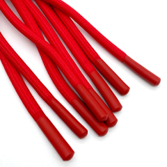 Wholesale Recyclable Fashion Hoodie Sweatpants with Drawstring Cord Flat round Silicone Tip Rope Woven Finish for Shoes Bags