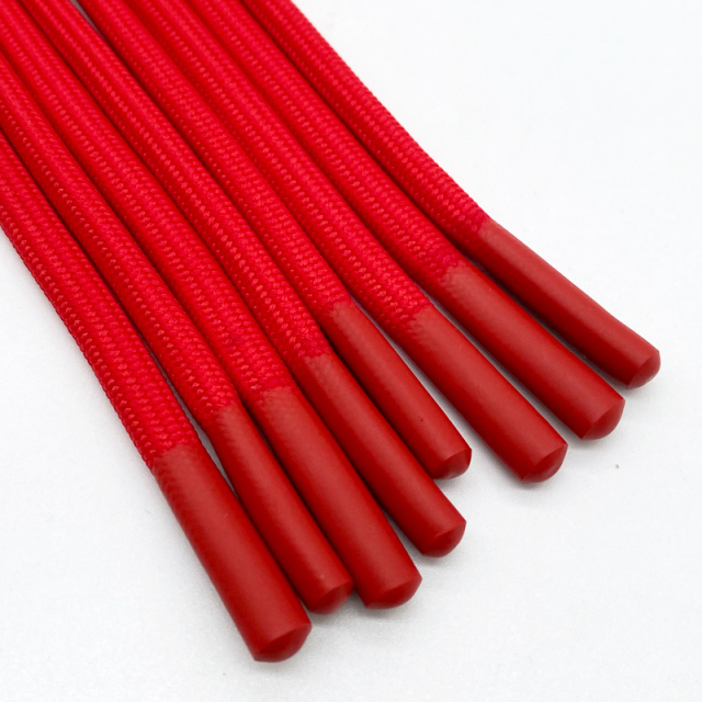 Wholesale Recyclable Fashion Hoodie Sweatpants with Drawstring Cord Flat round Silicone Tip Rope Woven Finish for Shoes Bags