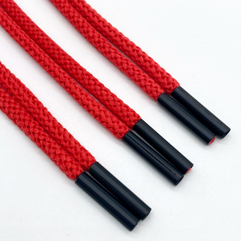 High quality pants rope fashion hoodie custom round drawstring custom hoodie string aglet plastic tips polyester cotton drawcord