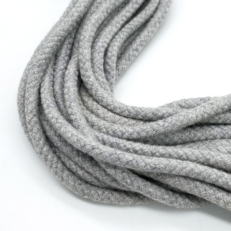 High quality cotton two-tone cord Round cord hoodie string custom drawstring with silicone tips drawcord
