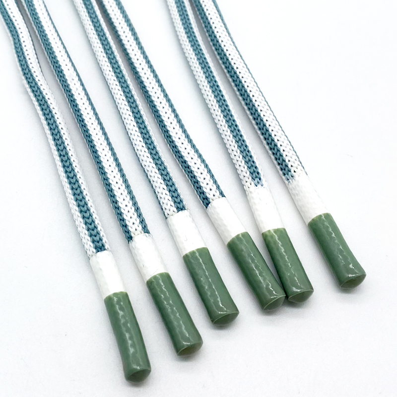 Custom Coated 5mm round Hoodie Drawstring String Polyester & Cotton Rope Laces for Garments Bags & Accessories with Custom Logo