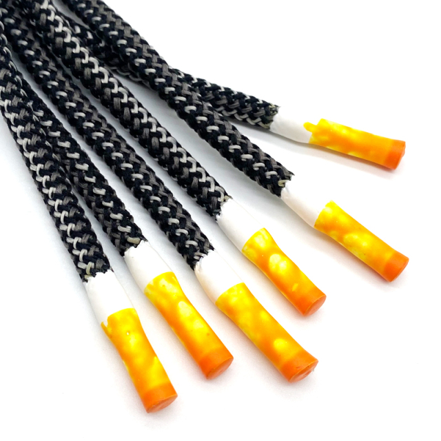 Hot Selling Silicone Dipped Ends Garment Hoodie Rope Decorative Round Polyester Shoelaces Silicone Dipped Tips Drawcord
