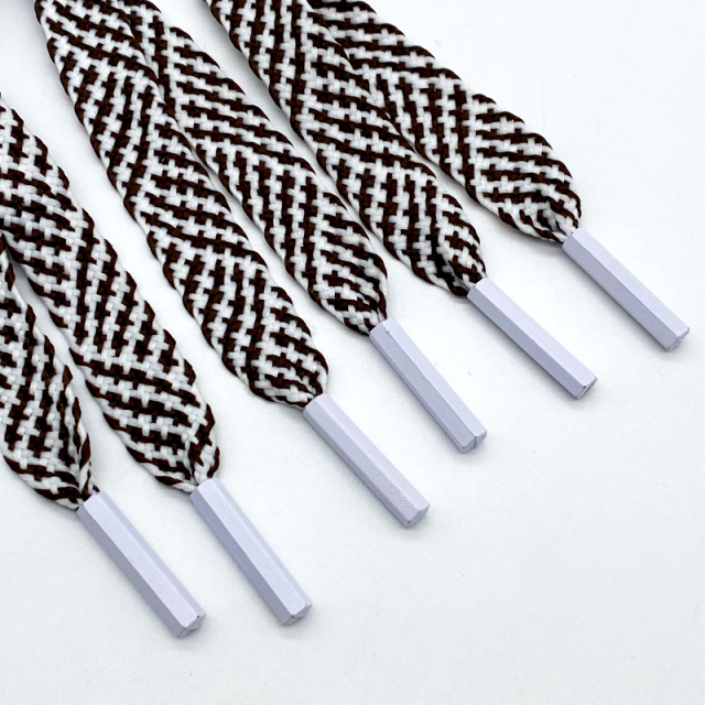 High quality custom fabric cotton rope twisted flat shape cotton drawstring clothing hat rope white diamond pointed rope