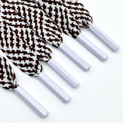 High quality custom fabric cotton rope twisted flat shape cotton drawstring clothing hat rope white diamond pointed rope