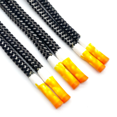 Hot Selling Silicone Dipped Ends Garment Hoodie Rope Decorative Round Polyester Shoelaces Silicone Dipped Tips Drawcord