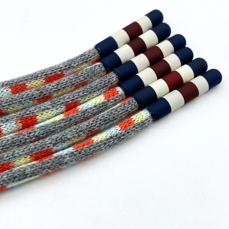 Factory wholesale pants rope hoodie custom terylene cotton round drawstring custom plastic logo shoes clothing ropes
