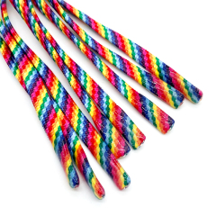 Factory custom Flat Polyester Rainbow Drawstring Cords Solid Hoodies Pants Clear Silicone Tip Coated Waist Sustainable Garments