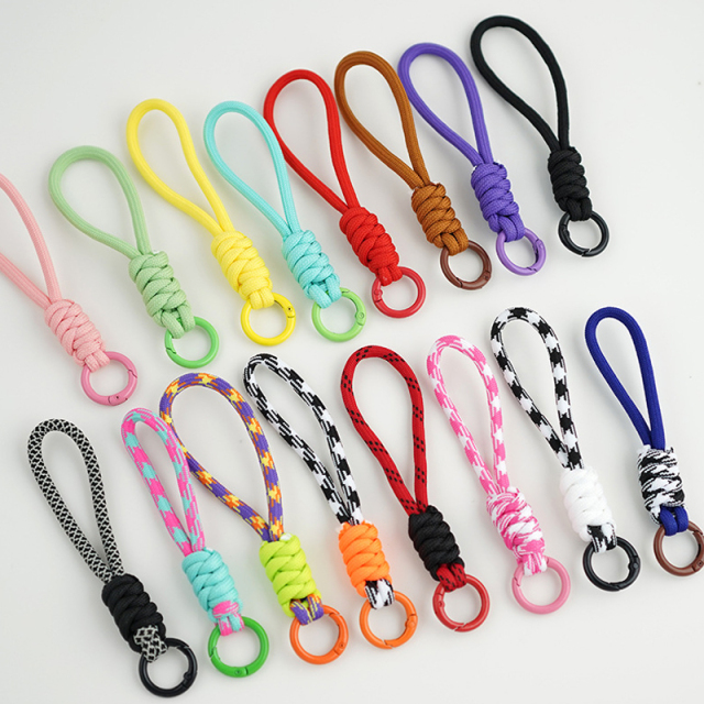 Braided Mobile Phone Lanyard with Gaskets Anti-lost Keychain Strap Wrist Hanging Rope Cell Phone Charm Accessories Wrist Straps