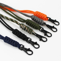 Multifunctional Lanyard, Hanging Neck Rope, Mobile Phone Key, Short Wrist Rope, Anti-Lost, Hand-Woven Parachute Rope