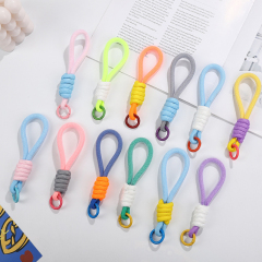 Braided Mobile Phone Lanyard with Gaskets Anti-lost Keychain Strap Wrist Hanging Rope Cell Phone Charm Accessories Wrist Straps