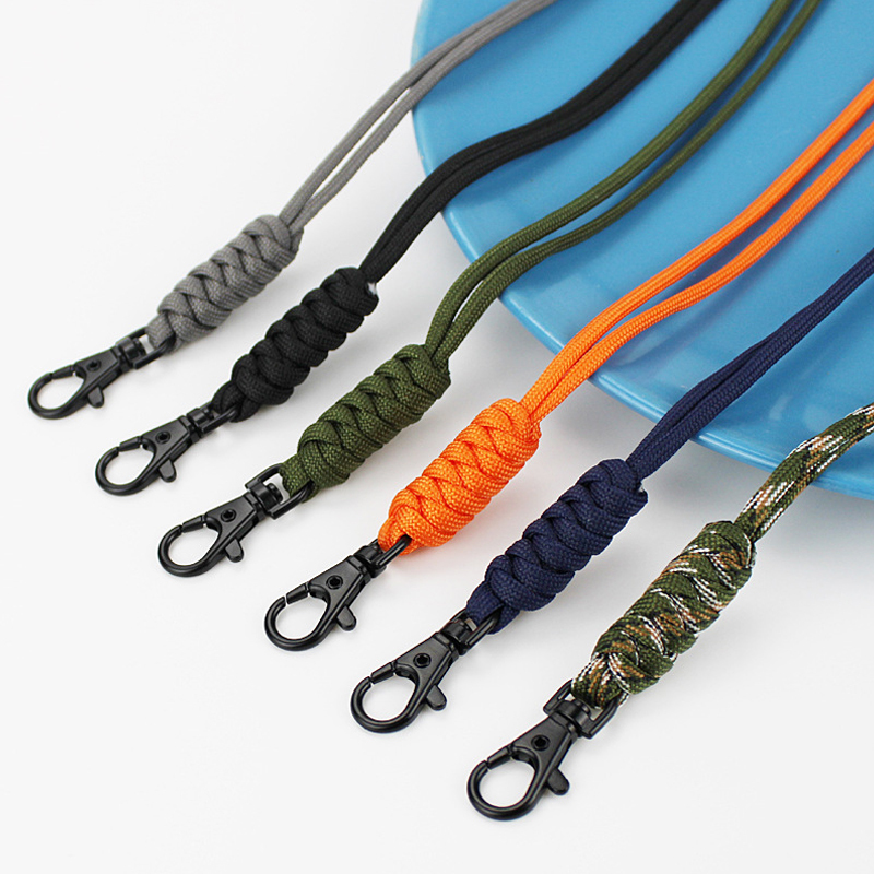 Multifunctional Lanyard, Hanging Neck Rope, Mobile Phone Key, Short Wrist Rope, Anti-Lost, Hand-Woven Parachute Rope
