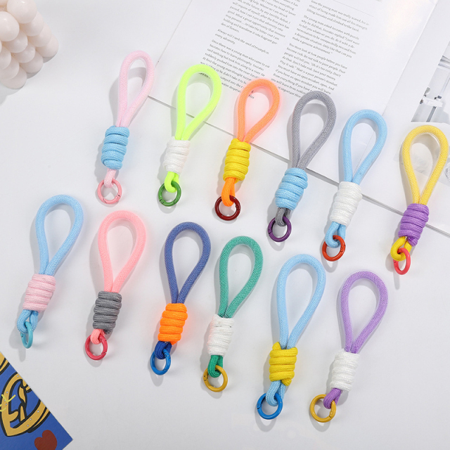 Hot Universal Phone Case Wrist Strap Rope Anti Lost Colorful Nylon Short Hand Strap Rope With Patch Tab iPhone Lanyard