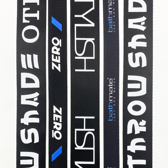 Custom logo printing Elastic Band Letters Polyester Nylon Elastic Webbing Garment Belt Bags Shoes Underwear Pet webbing