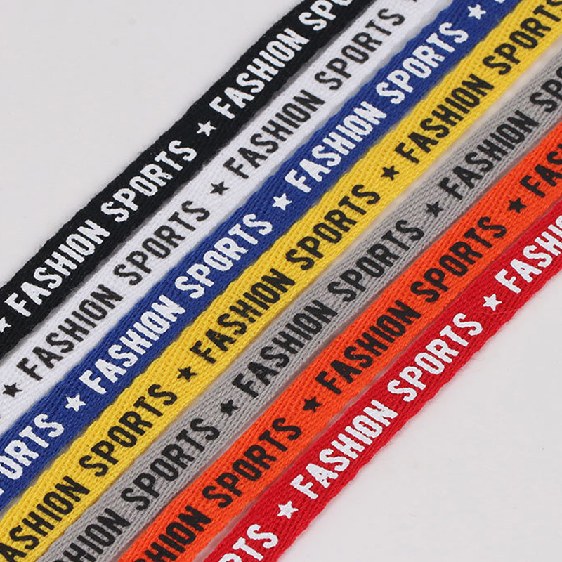 Custom Print Elastic Ribbon Single Face Collar Garment Polyester Bag Edging Strap Webbing For Clothing With Logo