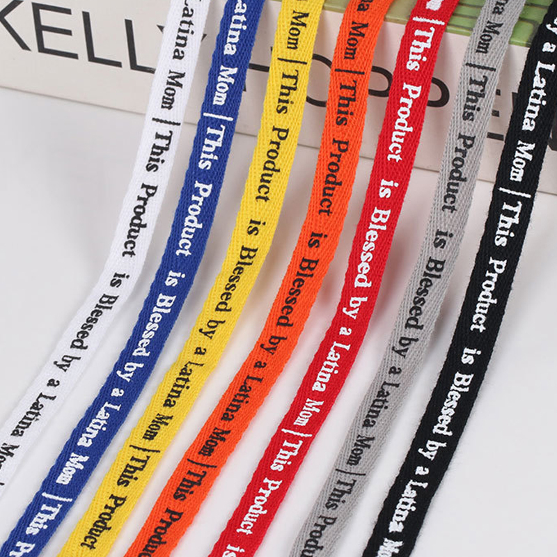 Custom Print Elastic Ribbon Single Face Collar Garment Polyester Bag Edging Strap Webbing For Clothing With Logo