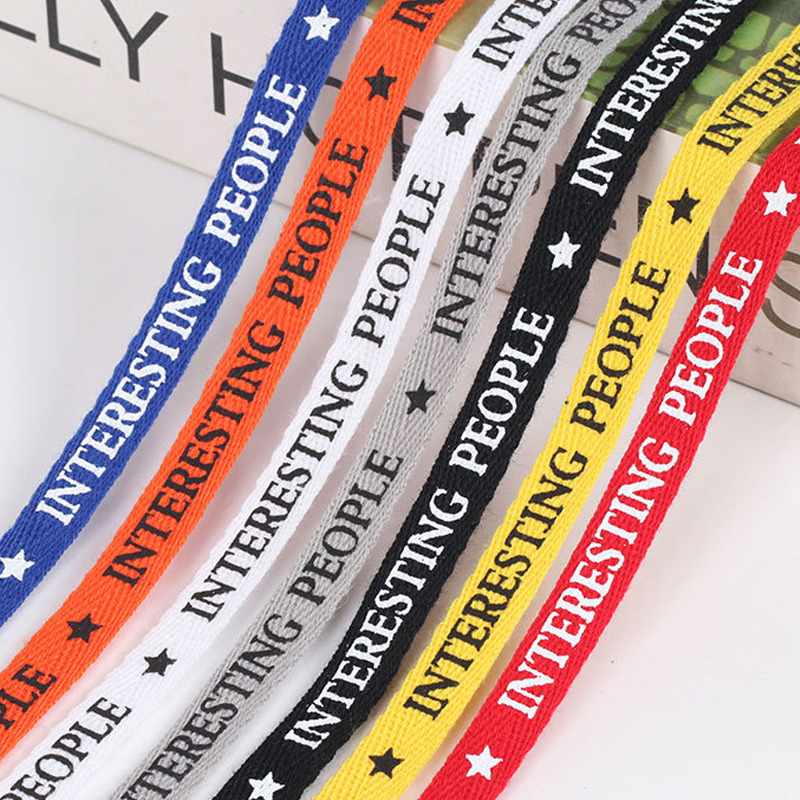 Custom Print Elastic Ribbon Single Face Collar Garment Polyester Bag Edging Strap Webbing For Clothing With Logo