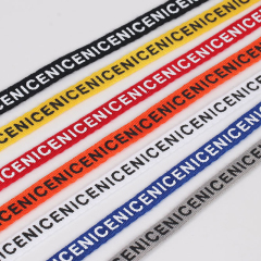 Custom Print Elastic Ribbon Single Face Collar Garment Polyester Bag Edging Strap Webbing For Clothing With Logo