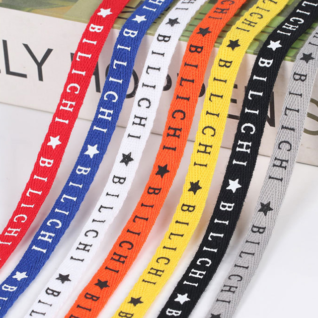 Custom Print Elastic Ribbon Single Face Collar Garment Polyester Bag Edging Strap Webbing For Clothing With Logo