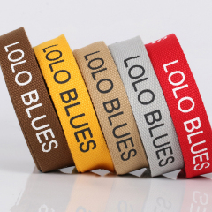 Custom Brand Fashion Logo Elastic Band Spandex Polyester Printed Webbing Strap Lettered Jacquard Elastic Band