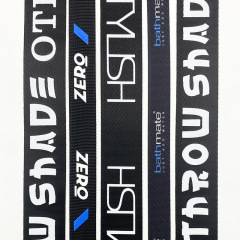 Customized Brand Computer Printed Embossed LOGO Jacquard Webbing Polyester webbing strap overlock ribbon for garment shoes bag