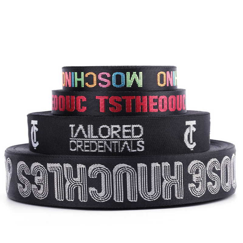 Clothing Accessory Jacquard Elastic Band Reasonable Price Elastic Band Polyester Ribbons Custom Logo Jacquard Webbing Belt