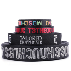 Clothing Accessory Jacquard Elastic Band Reasonable Price Elastic Band Polyester Ribbons Custom Logo Jacquard Webbing Belt